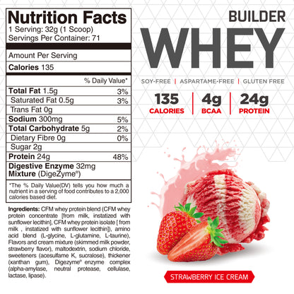 Builder Whey Protein Powder individual pack - 12x32g (Mix flavors)